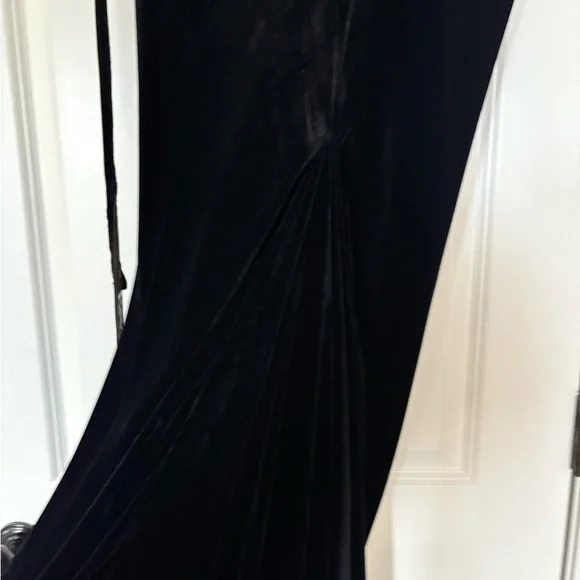 Ann Demeulemeester Black Velvet Fish Tail Drawstring Maxi Dress or floor skirt - Picture 6 of 12